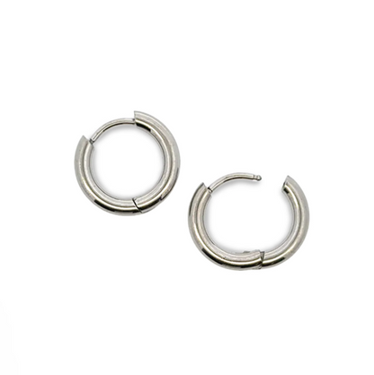 Titanium Small Hinged Hoops - Light Green 15mm