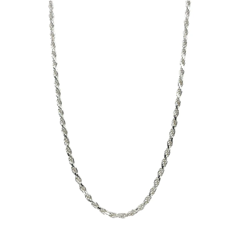 Rope Chain Necklace, Silver