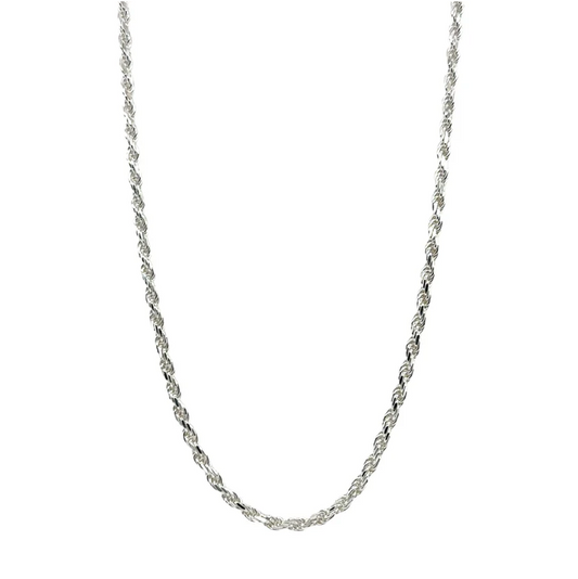 Rope Chain Necklace, Silver