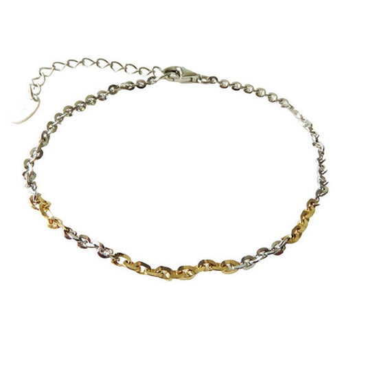 Silver & 14ct Gold Chain