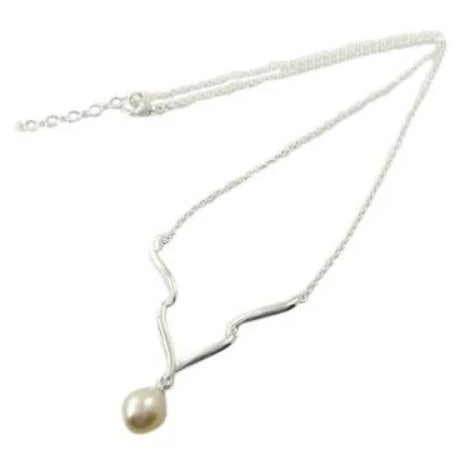 White Pearl Silver Necklace