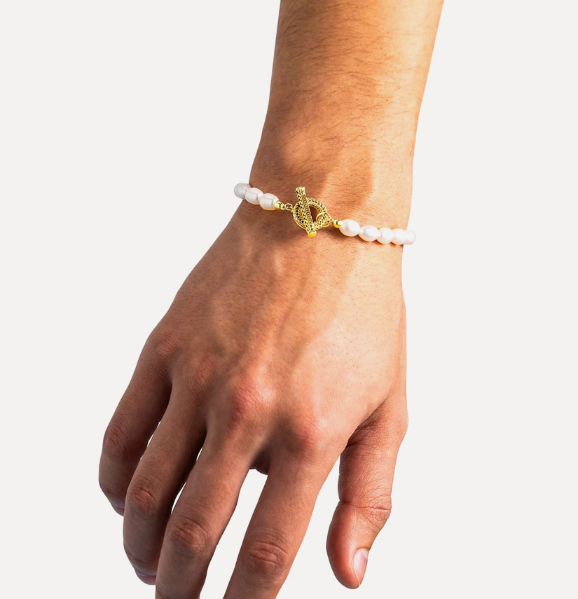 Barbara Pearl Bracelet, Gold Vermeil