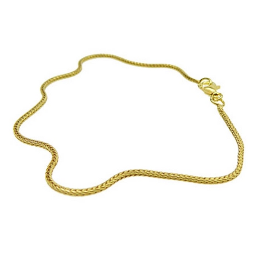 Foxtail Chain 1.3mm, Gold Finish