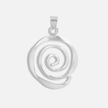 Spiral Drop Pendant, Silver