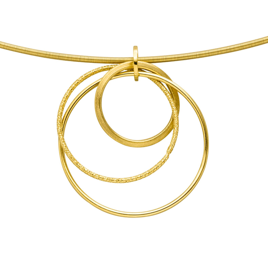 14ct Triple Circle Drop Pendant