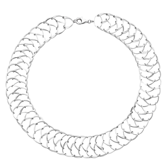 Silver Mesh Link Necklace