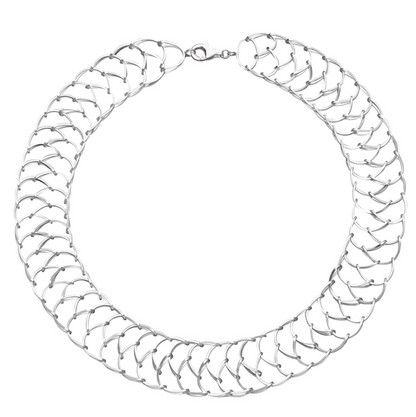 Silver Mesh Link Necklace