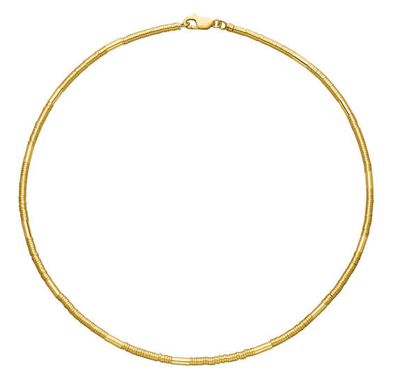 Gold Finish Mini Layered Disc Necklace