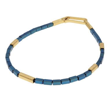 Blue Hematite Single Strand Bracelet, YGP