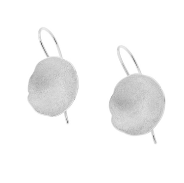 Eggshell Hook Earrings, Silver