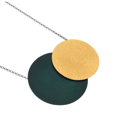 Moon Pendant, Green/YGP
