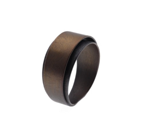 Double Band Ring, Oxi/Brown