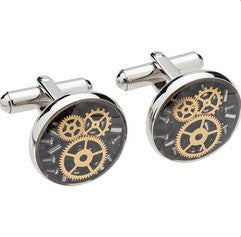 Steel Cufflinks with Carbon Fibre