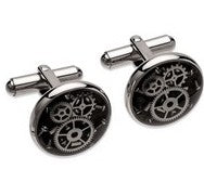 Steel Cufflinks with Carbon Fibre