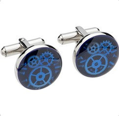 Steel Cufflinks with Carbon Fibre