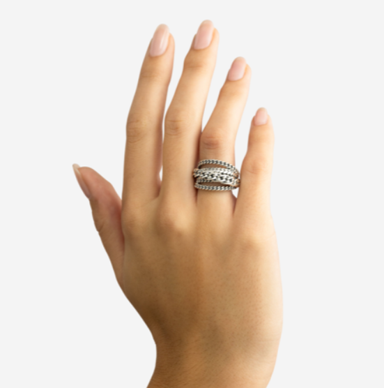 Nathalie Silver Multi Ring