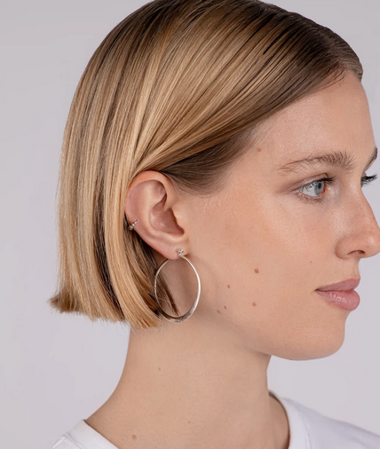 Hoop Earrings, Silver