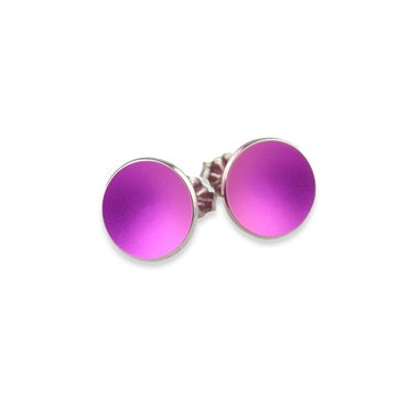 Titanium Round Domed Studs - Pink