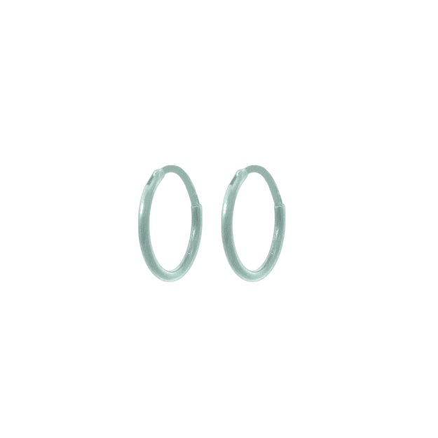 Titanium Small Huggy Hoops - Light Green 10mm