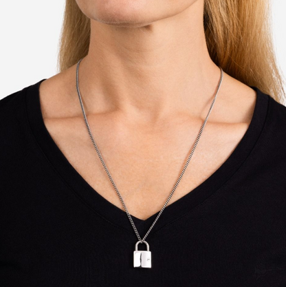 Essential Padlock Silver Necklace