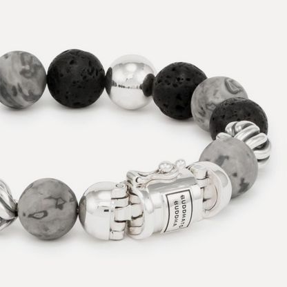 Spirit Bead Grey Picasso Jasper Bracelet