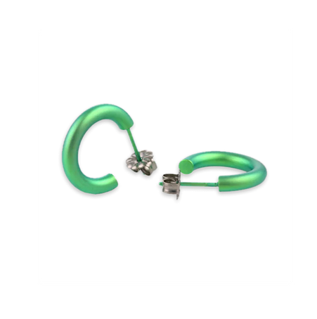 Titanium Hoops - 12mm Green