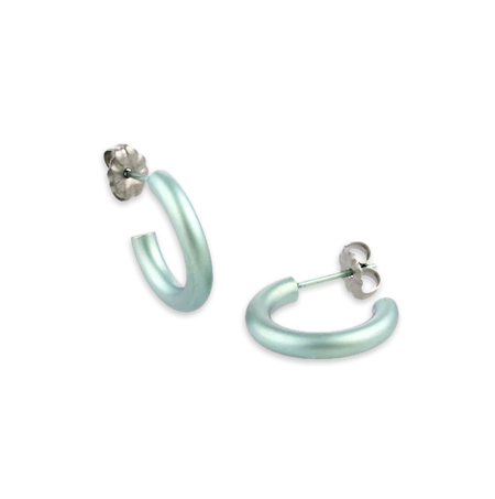 Titanium Hoops - 12mm Light Green