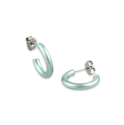 Titanium Hoops - 12mm Light Green