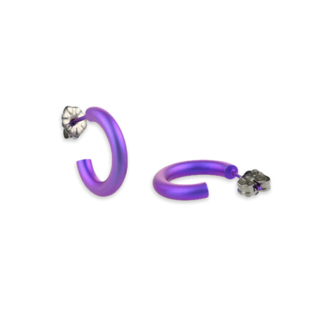 Titanium Hoops - 12mm Purple