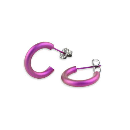 Titanium Hoops - 12mm Pink