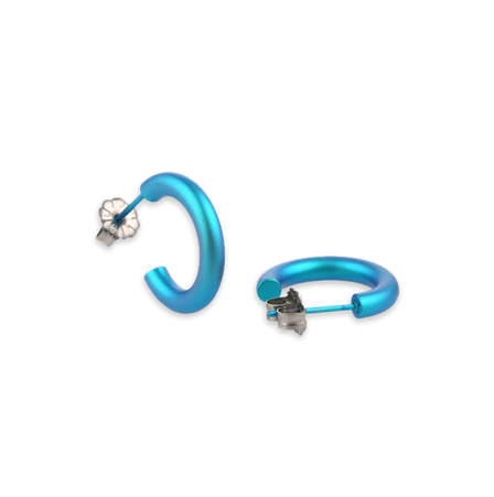Titanium Hoops - 12mm Kingfisher