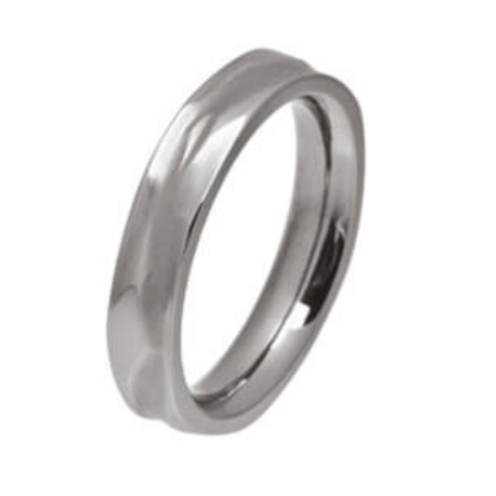 Titanium Carved Wave Ring, Natural 4mm