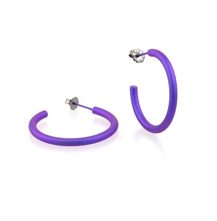 Titanium Hoops - 25mm Purple