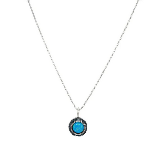 Opalite and Silver Necklace, Silver