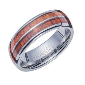 Tungsten Wood Inlay Ring