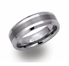 Tungsten Brushed Centre Ring