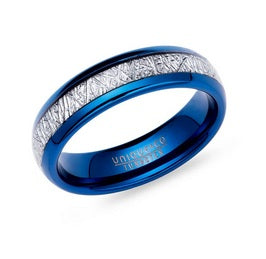 Tungsten Meteorite Paper Inlay Ring