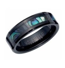 Tungsten Abalone Shell Ring