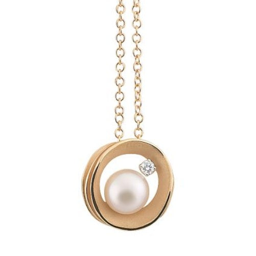 Infinity Diamond and Pearl Pendant by Annamaria Cammilli