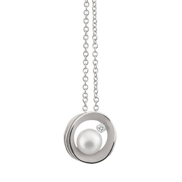 Infinity Diamond and Pearl Pendant by Annamaria Cammilli