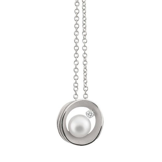 Infinity Diamond and Pearl Pendant by Annamaria Cammilli
