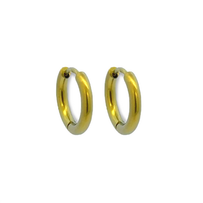 Titanium Small Hinged Hoops - Yellow 15mm