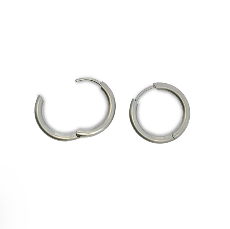 Titanium Hinged Hoops - Natural 19mm