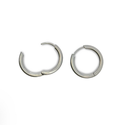 Titanium Hinged Hoops - Natural 19mm