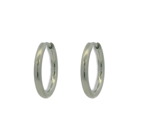 Titanium Hinged Hoops - Natural 19mm