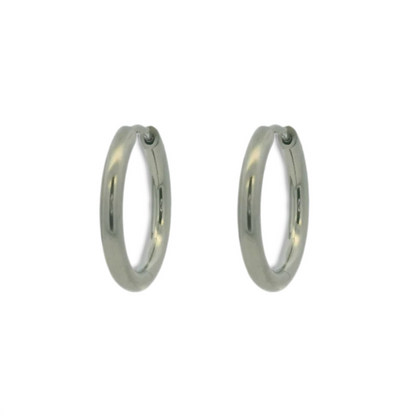 Titanium Hinged Hoops - Natural 19mm