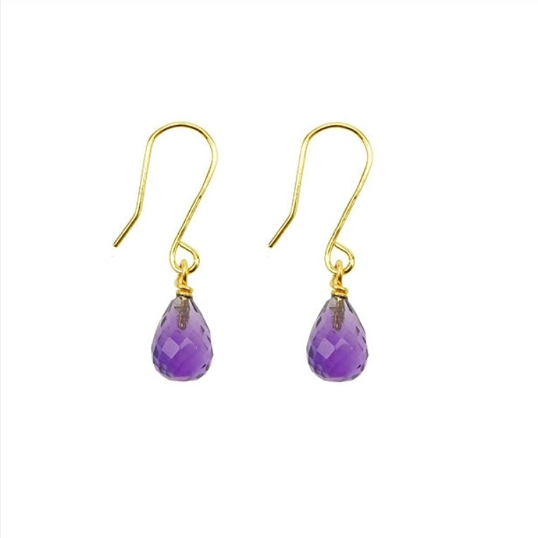 9ct Gold Gemstone Drop Earrings