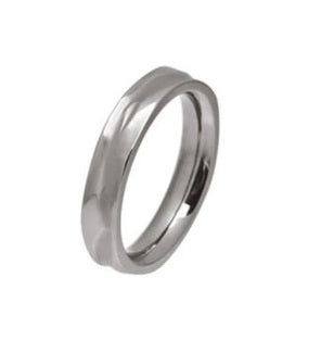 Titanium Carved Wave Ring, Natural 4mm