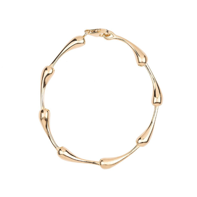 Silver Link Bracelet, Gold Finish