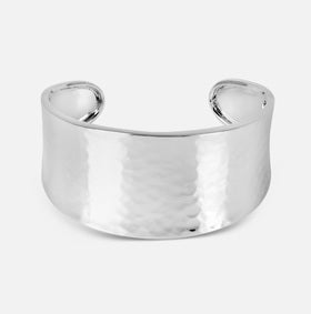 Silver Hammered Cuff Bangle
